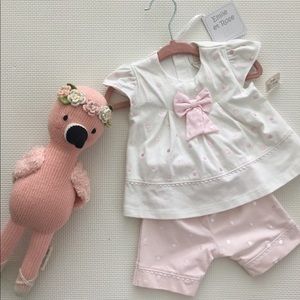 Emile et Rose polka dot baby outfit 0-3mths